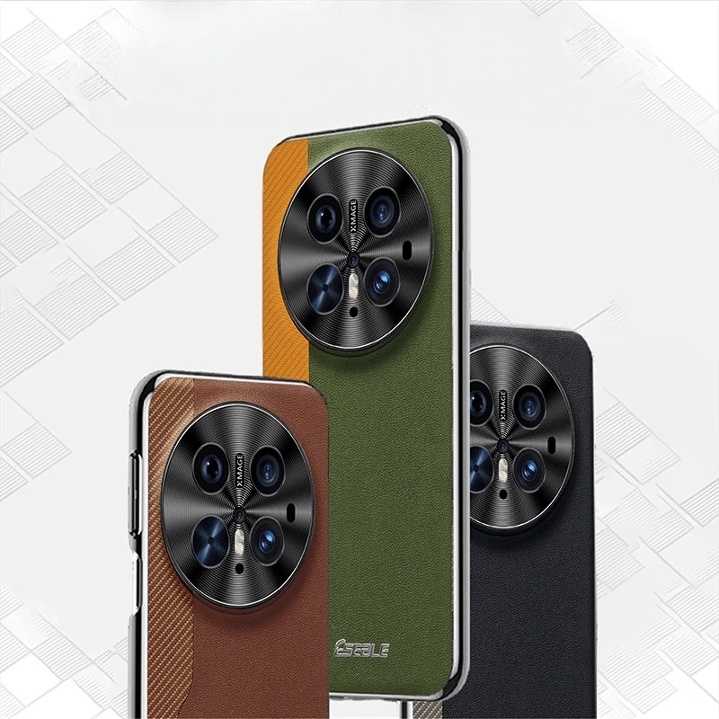 

For Huawei Mate 70 60 RS Pro Plus Case Carbon Fiber Style Contrast Color Leather Full Lens Protection Cover