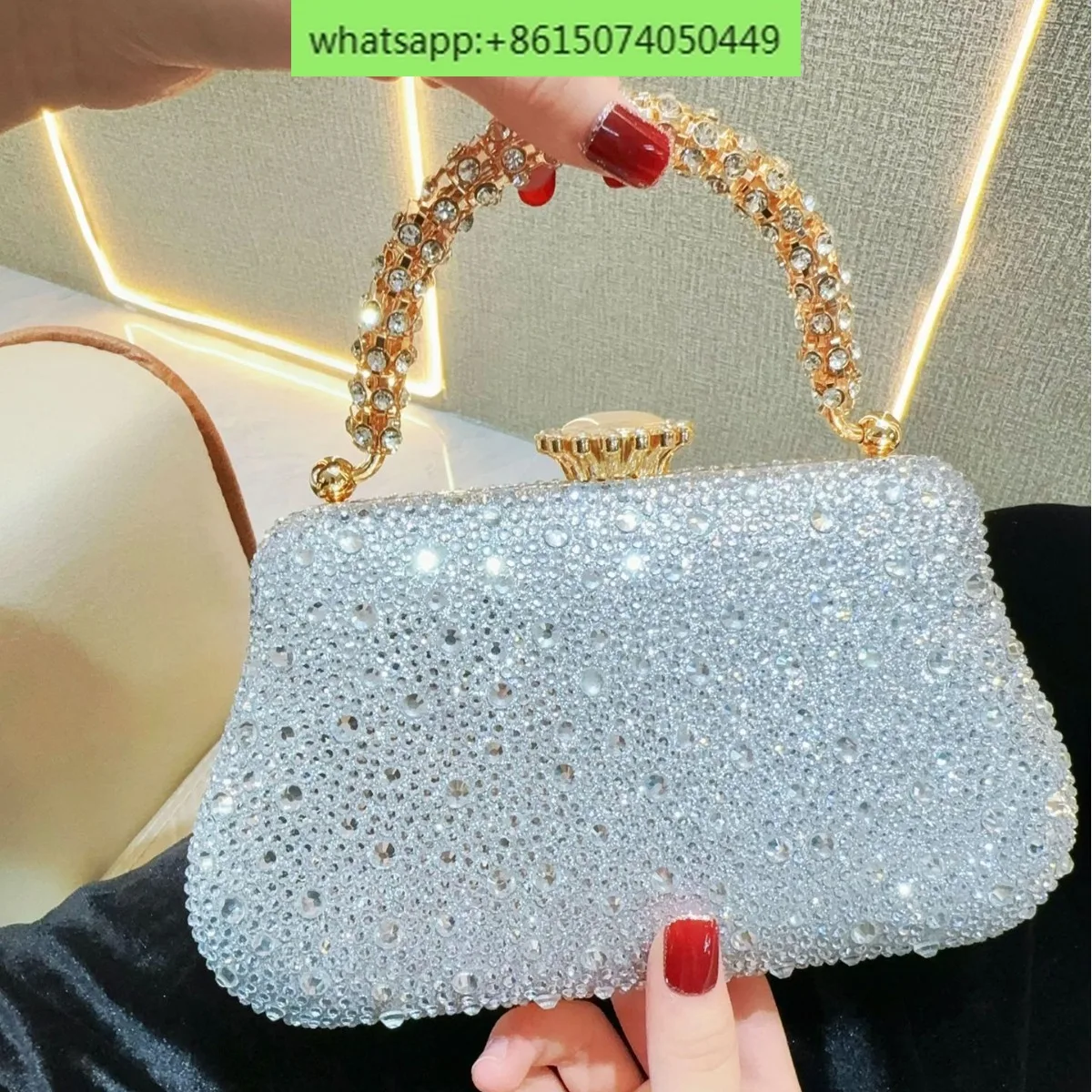 

Exquisite banquet bag with diamond inlay, women's bag with cheongsam, socialite banquet handbag, rhinestone