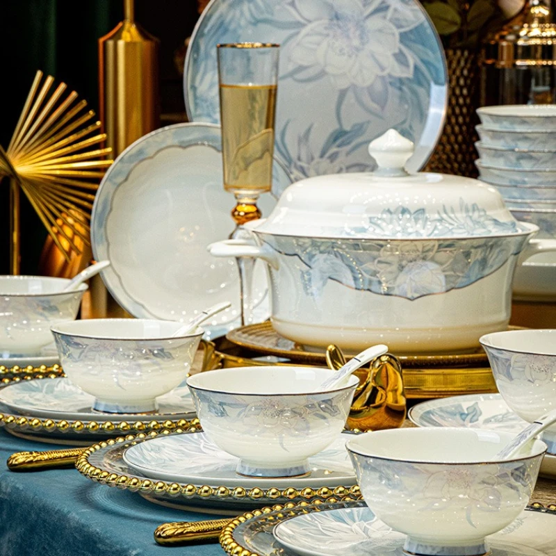 

Ceramic bowls, Chinese tableware, bowls and chopsticks, household warming tableware bowls and plates