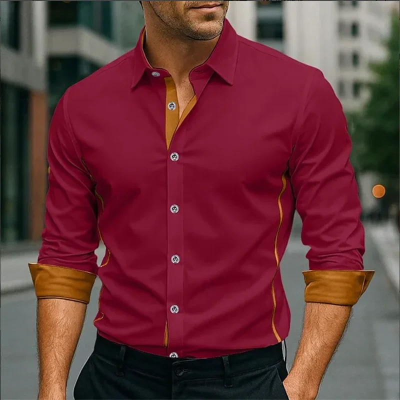 New Floral Casual Men's Long Sleeve Simple Business Party Shirt Outdoor Street Casual Four Seasons Long Sleeve Fashion Shirt