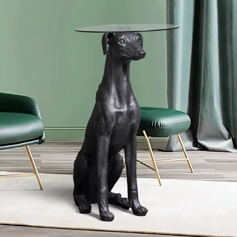 Home Dector Dog Statue Simple Modern Figurine Living Room Large Floor Ornaments Creative Animal Tea Table Tray Storage Furniture