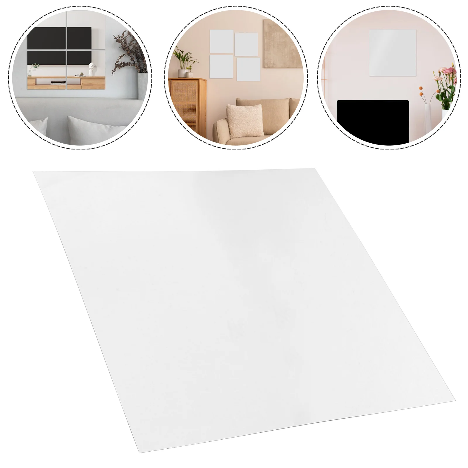 

Wall Sticker Mirror Mirrors Decals Tile LED DIY Square for Living Room Plastic Decor Bedroom