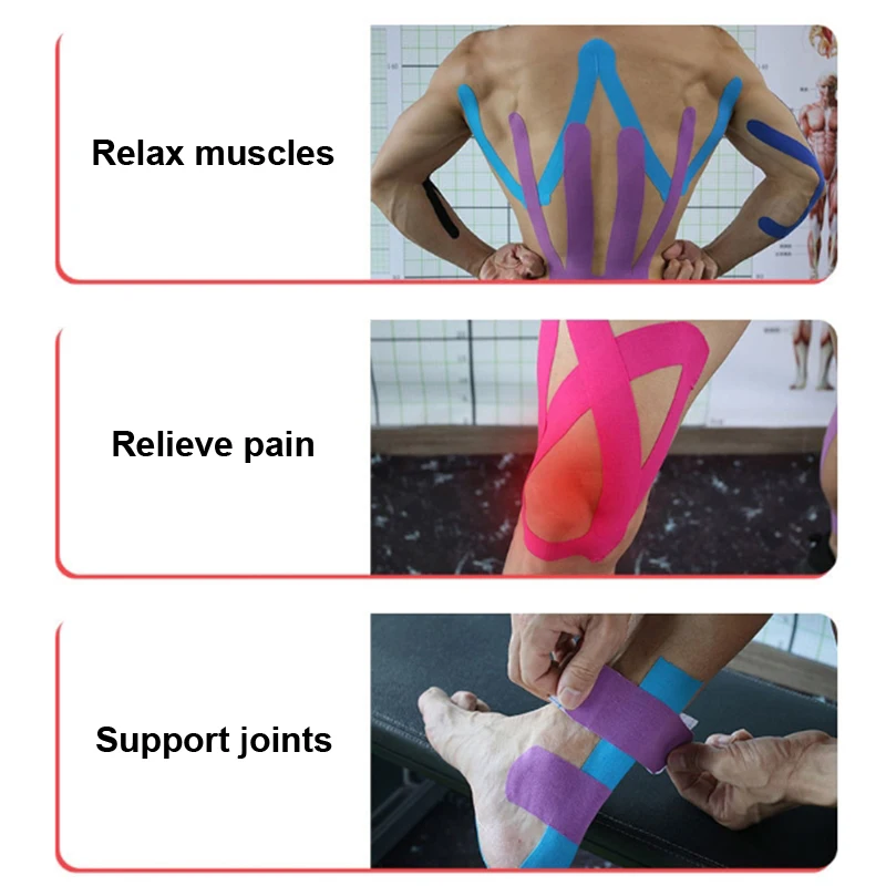 5m Sport Kinesiology Tape Athletic Elastic Kneepad Muscle Pain Relief Knee Taping Fitness Running Tennis Swimming Football