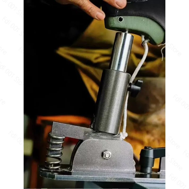 Handmade shoes, handmade climbing shoes, stitching shelves, shoemaker pulling help to sew strips, handmade shoe tools