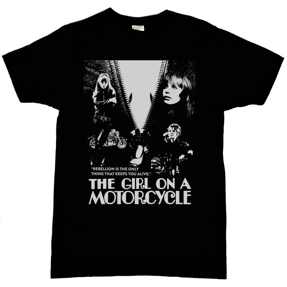 Men's a motocicleta The Rebellion T Shirt, menina em uma motocicleta