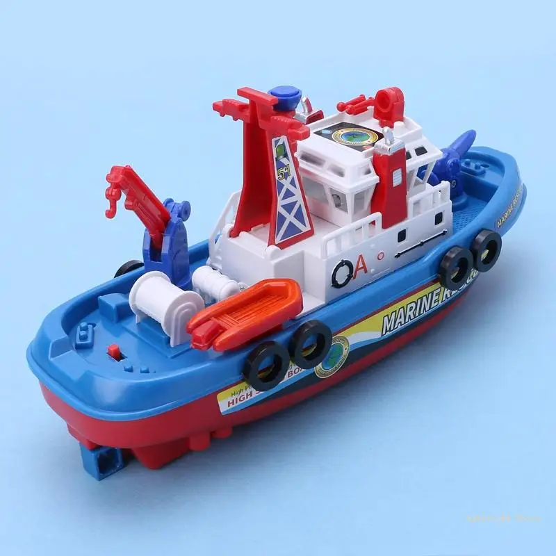 Y4UD Fast Speed Music Light Electric Marine Rescue Fighting Boat Toy for Kids