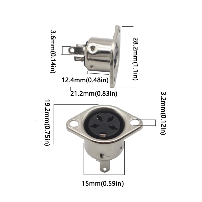 【5PCS】 3/4/5/6/7/8PIN Panel Mount Female Jack DIN Adapter MIDI Cable Connector