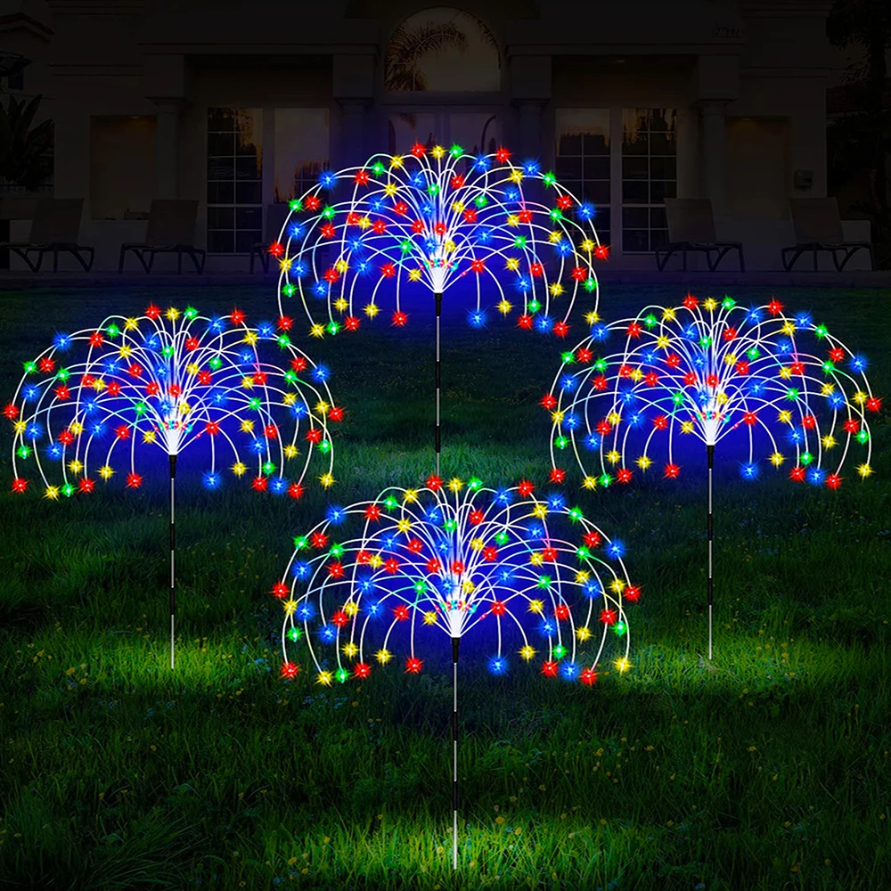 Enquêter d'Artifice Solaire à 300 ou 490LED, 8 Modes d'Éclairage, Luminaire Décoratif d'Extérieur, Idéal pour un Jardin ou une Fleur