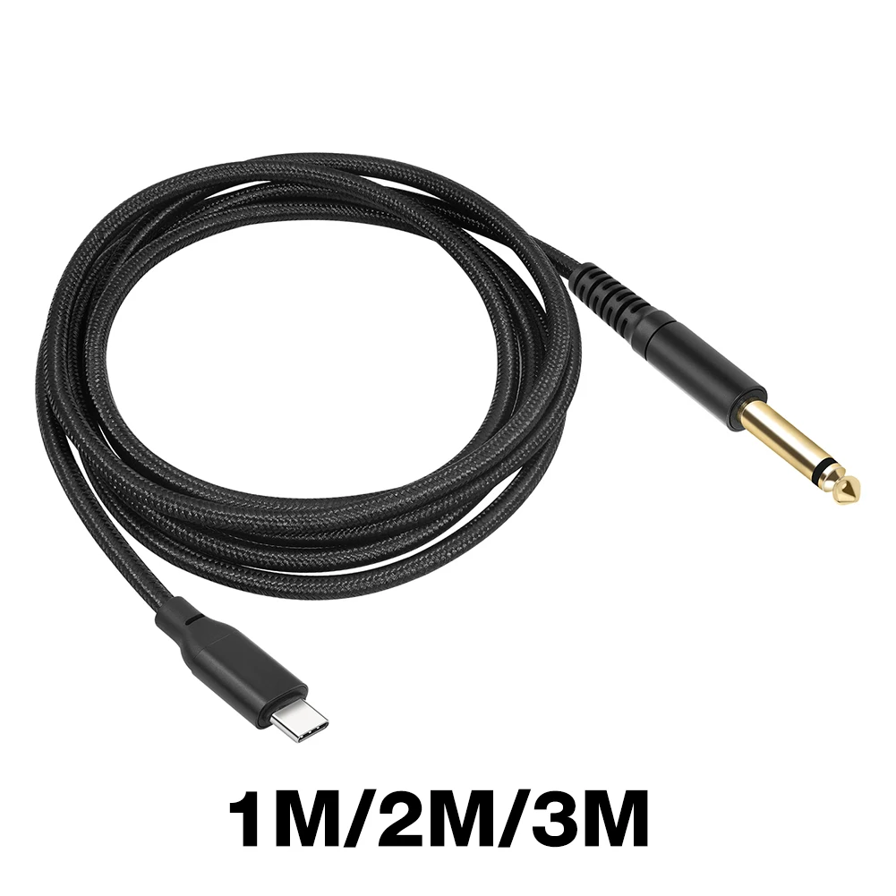 1/2/3M USB C To 6.35mm 1/4 TS Audio Stereo Cable Type C To 6.35mm Aux Jack Cord for Home Theater Mixer Electric Bass Guitar