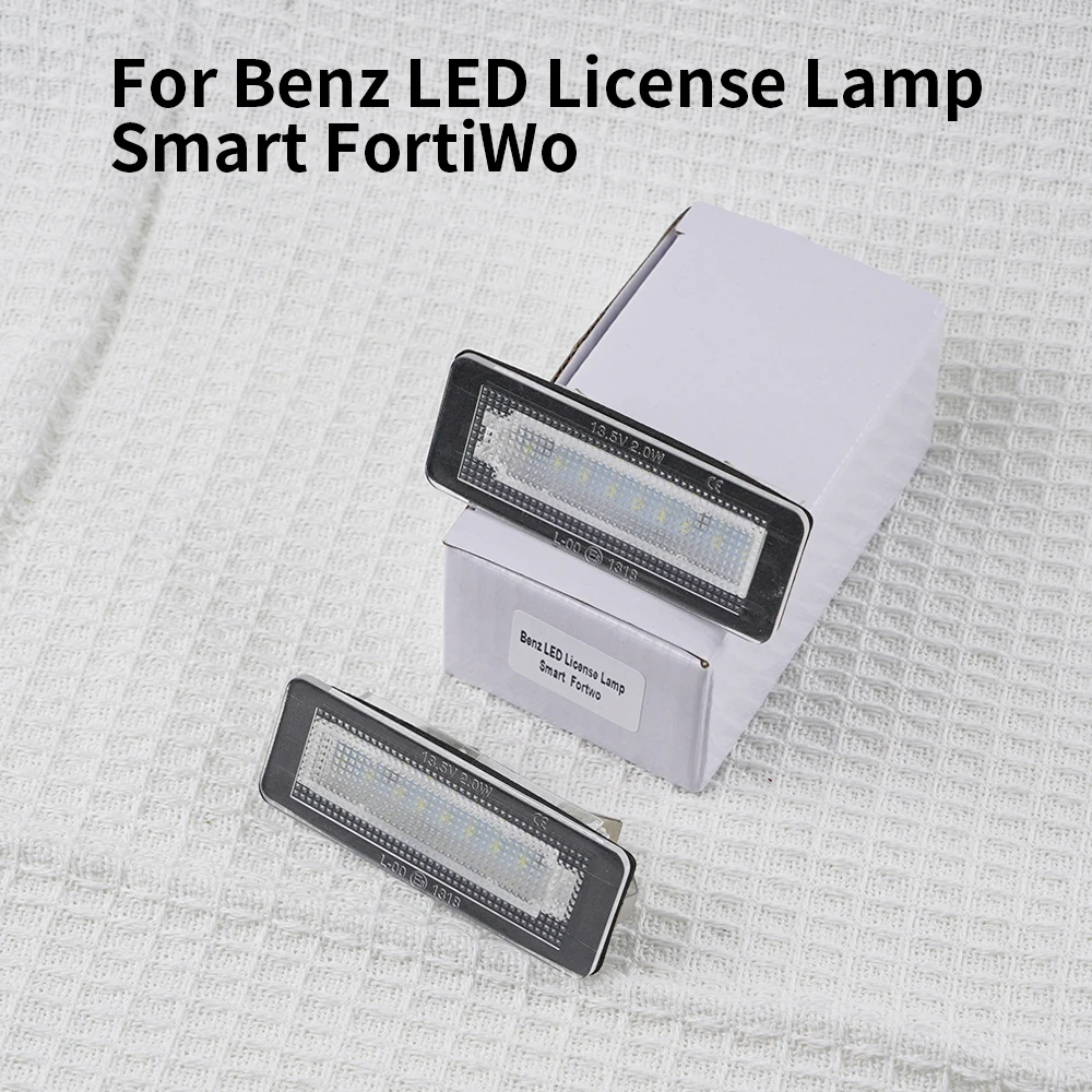 

2pcs LED License Plate Number Light Lamp Error Free For Benz Smart Fortwo Coupe Convertible 450 451 W450 W453 Car White Lamp