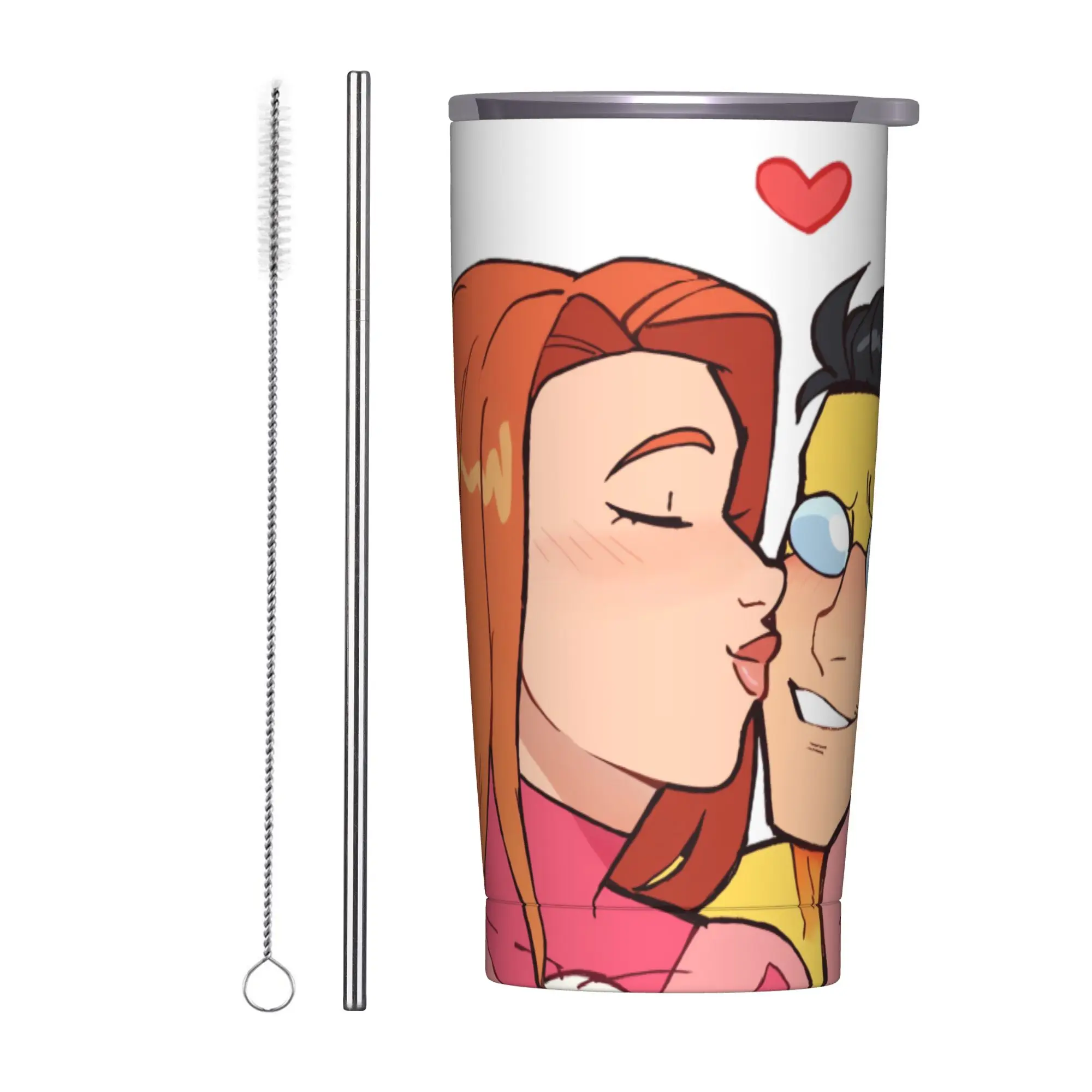 Stainless Steel Tumbler Anime Invincibles Car Mugs With Straws  Driving Cold Drink Water Bottle Insulated Thermal Mug