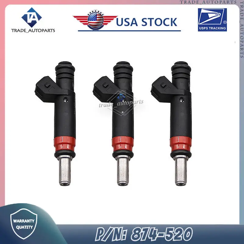 Fit For 2003-11 Sea-Doo PWC Jet Boat Set Of (3) Fuel Injectors Nozzle 874-520#