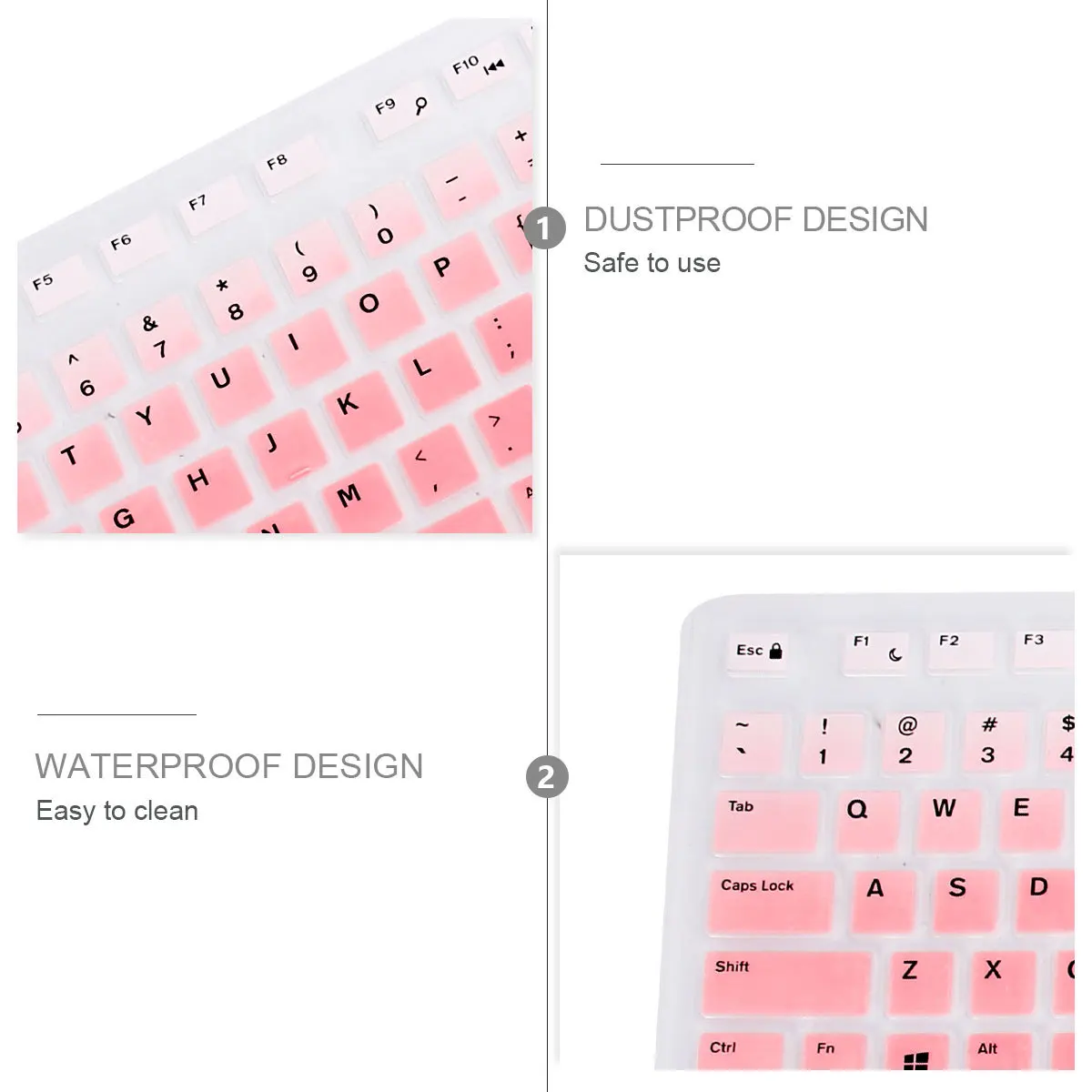 

2pcs Silicone Keyboard Cover Thin Waterproof Protective Film For Kb216P Kb216T Wk636 Gradient Pink Mint Dust Proof Anti