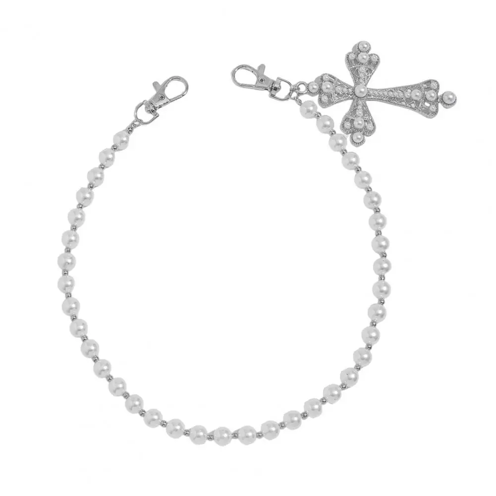 

Металлическая цепочка-кошелек, аксессуар, многослойная цепочка-кошелек в стиле хип-хоп с искусственным жемчугом, металлический цветочный декор для брюк для улицы