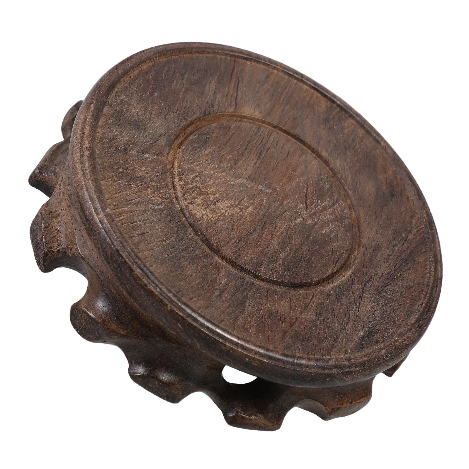 

Flower Pot Base Vase Display Stand Round Wood Tray Wooden Pedestal Plant Aquarium Holder Traditional Riser Round Teapot Small
