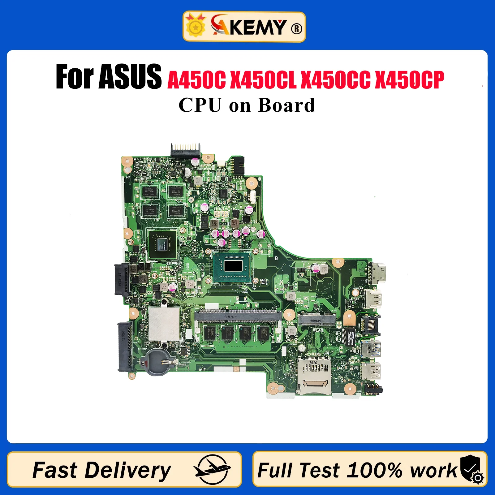 

X450CC Материнская плата для ноутбука ASUS VivoBook X450C Y481C X452C K450C A450C X450CL X450CC X450CP Материнская плата с процессором tests OK stk