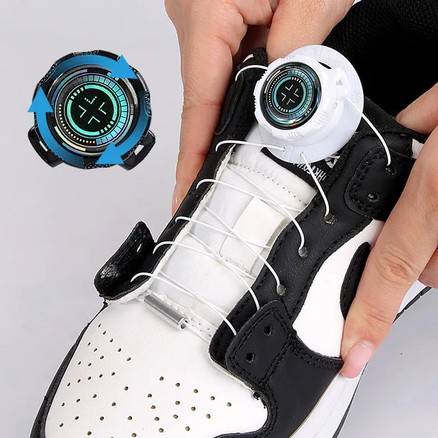 Automatyczne sznurowadła bez krawatów obrotowa klamra dla dorosłych dzieci sportowe sznurówki bez wiązania Sneaker buty z paskiem akcesoria