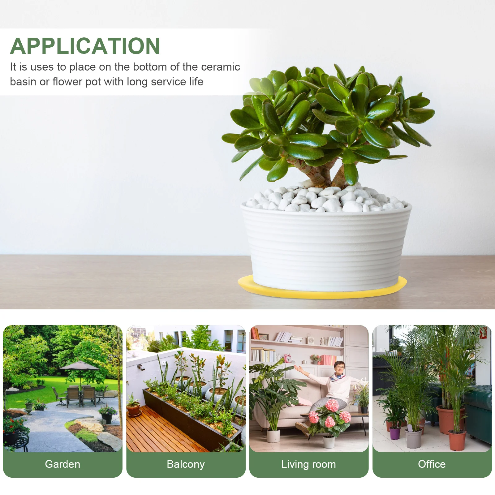 

4Pcs Plastic Flowerpot Tray Long Service Life Water Tray No Spill Stain Protection Multiple Occasions Usage Plant Trays for Pots