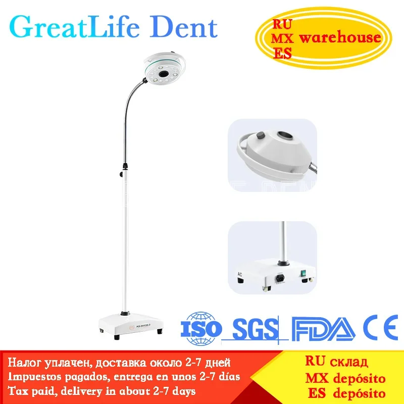 GreatLife Dent 36w 12 Leds Cold Shadowless Operation Lamp Moveable 270 Degrees Floor Stand Dental Operating Led Light Lamp