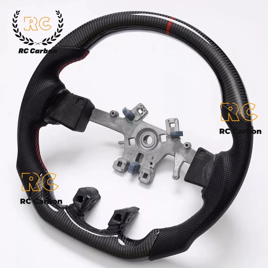 عجلة قيادة مثقوبة للسباق من ألياف الكربون الحقيقية تناسب 2012-2018 دودج رام 1500 2500 3500 بدون تسخين