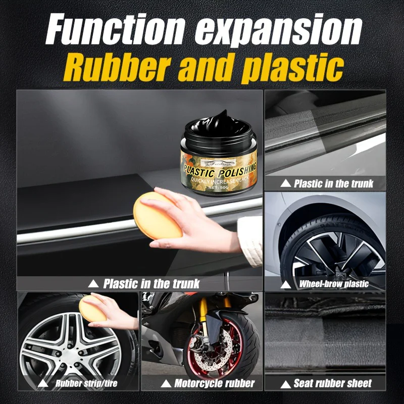 مرمم أجزاء بلاستيكية للسيارة، شمع تلميع داخلي أسود، عامل تجديد لمنع الشيخوخة، إصلاح الخدوش البلاستيكية، Ti