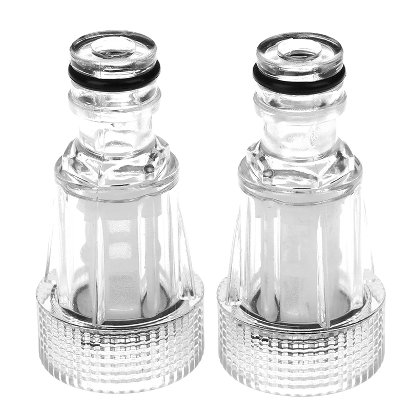 VP 2pcs new High Quality Transparent Plastic Female 25mm Thread Quick Connector with Filter Faucet Adapter Faucet Joint