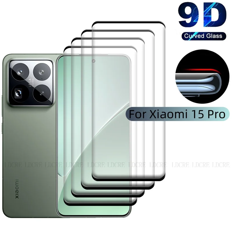 4Pcs For Xiaomi 15 Pro Glass Xiaomi 15 Pro Tempered Glass 9H HD Full Curved Phone Protective 9H Screen Protetor Xiaomi Mi 15 Pro