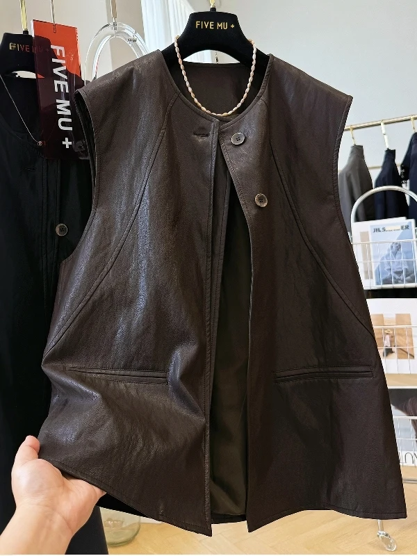 Koreaans Japans Sle Svel rond Ne Vest Dames plus maat Uniek ontwerp Gelaagdheid Tanktop Ademende vrijetijdskleding