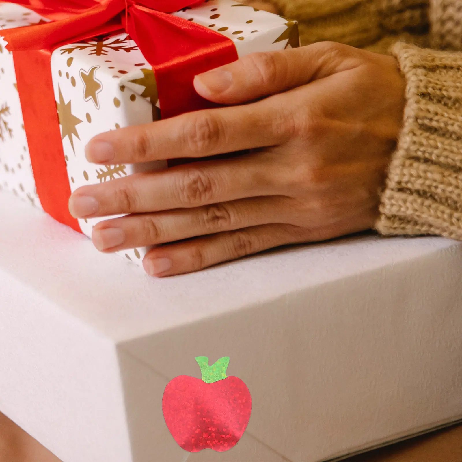 3-rolls-sealing-stickers-christmas-laser-stickers-cartoon-roll-self-adhesive-fruit-label-decals-holiday-food