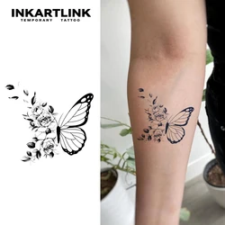 Flower butterfly Temporary Tattoo,Lasts To 15 Days New Technology Magic Waterproof Semi Permanent Sticker.