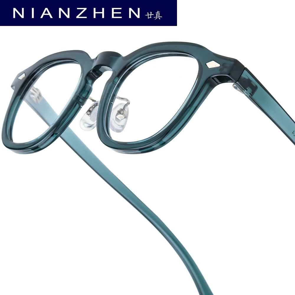 

NIANZHEN Acetate Eyeglasses Frame Men New Square Brand Design Glasses Women Retro Vintage Eyewear Japanese Spectacles 5507