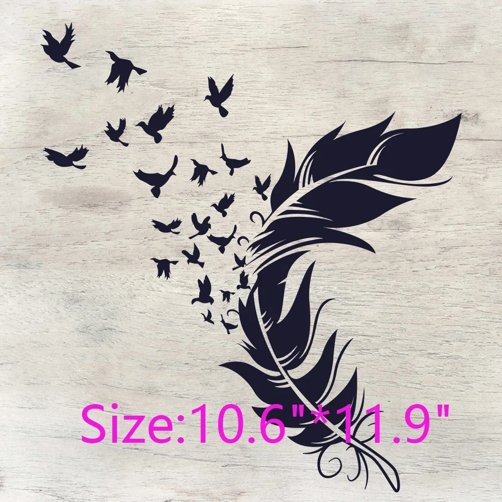 Feathers Dandelion Dream Catcher Philosophy Thermal stickers Lettering For Clothes Colorful Feather vest Print iron on decals