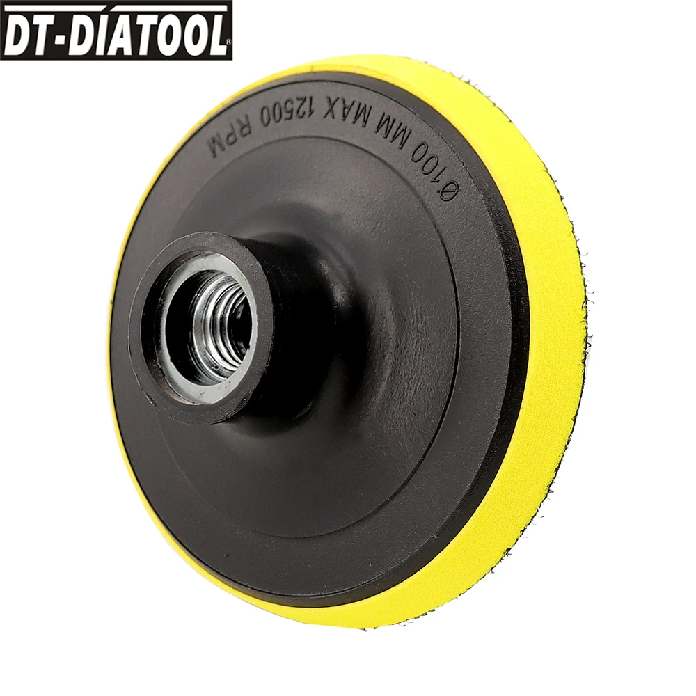 Dt-diatool 1pc M14 Diâmetro Polegada 100 mm Espuma de Plástico Almofada Traseira para Almofadas de Polimento Diamante Suporte Disco de Lixamento