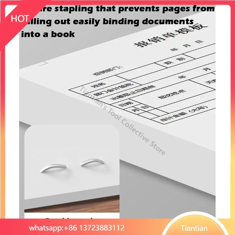 Double Row  Stapler 50 Pages of Paper Double Hole A3 A4 Office Saddle Stitch for 24/6 24/8 Needles Adjustable Binding
