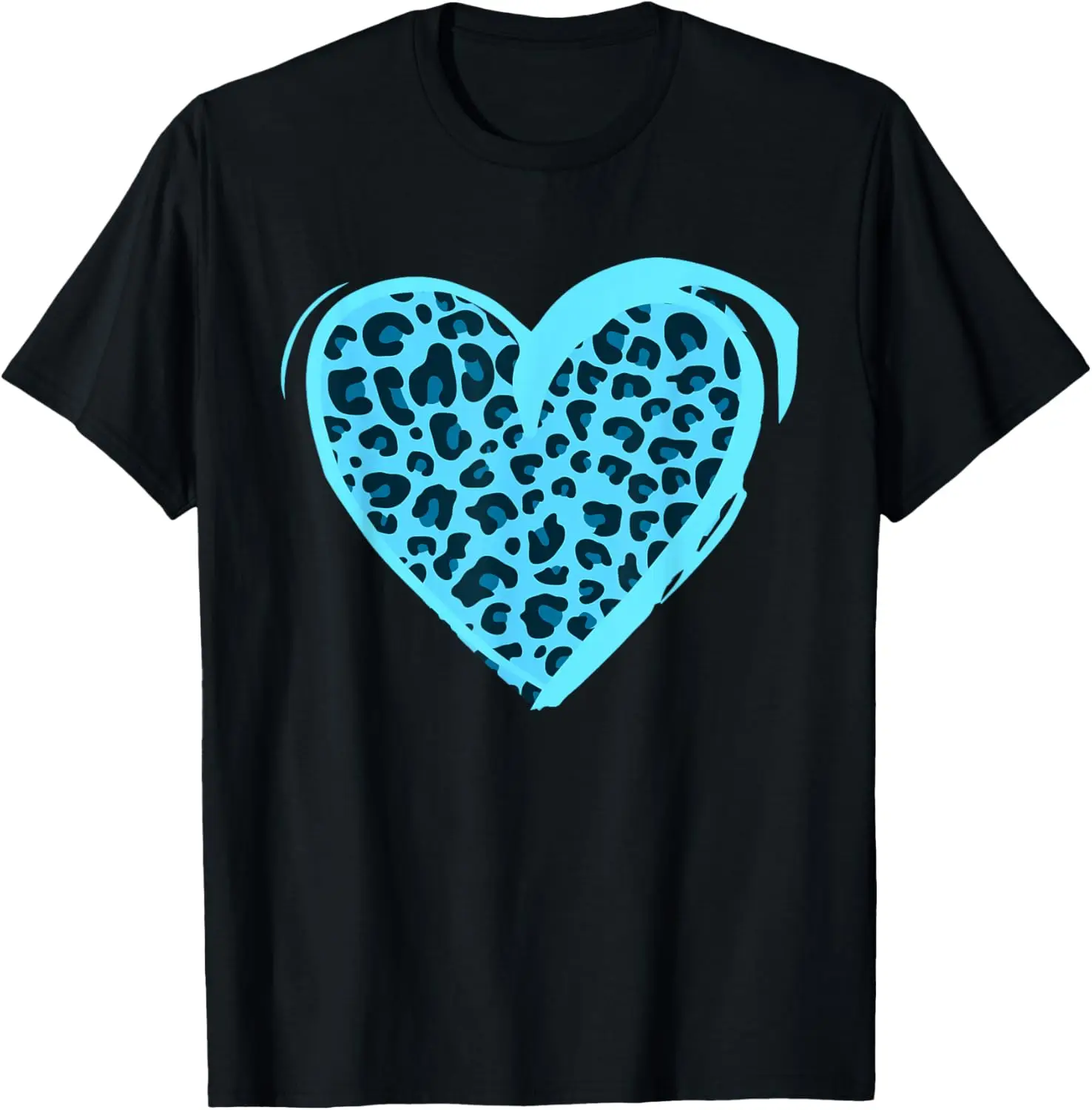 

Heart Blue Animal Print Leopard Pattern Blue Leopard Print T-Shirt
