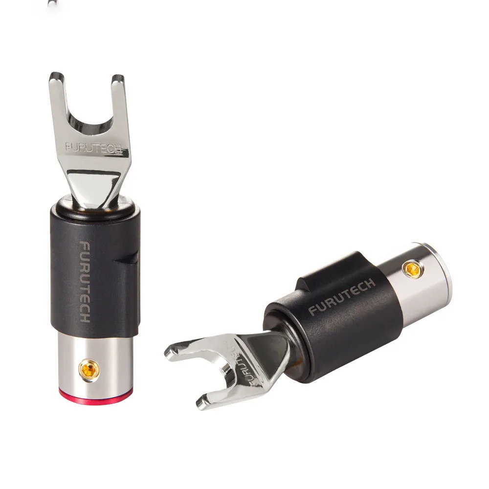 Original FURUTECH FT-211 Non-magnetic Rhodium/Gold Plated Speaker Cable Y Spade Connector