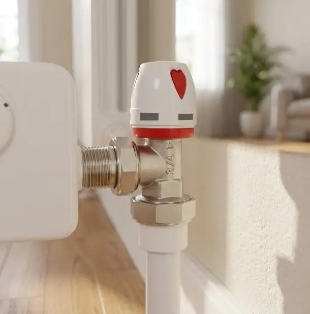 Copper Thermostatic Radiator Valve 1 Inch Precise Temp= Control For PPR Straight Pipes For Professional Plumbers And Homeowners=