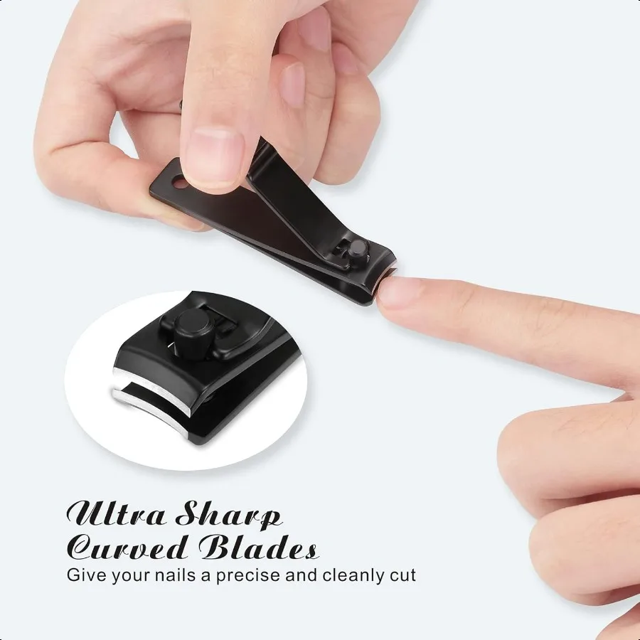 Nagelknipperset voor dikke nagels Vingernagelknipper met vijl Ultrascherpe snijder voor ingegroeide teennagelknipper Zwart