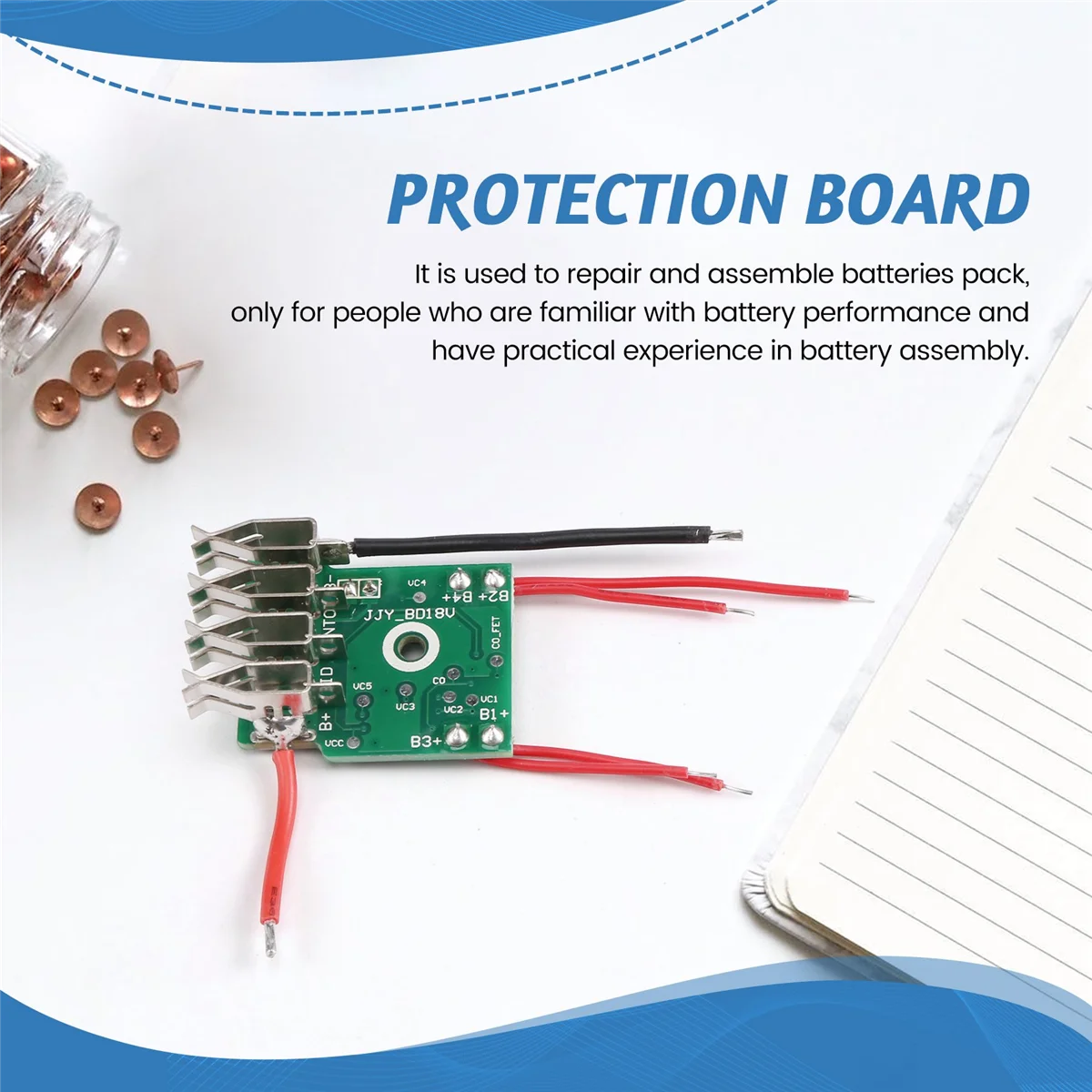 블랙 데커용 리튬 이온 배터리 충전 보호 회로 기판 PCB, 20V LB20 LBXR20 전동 공구 배터리