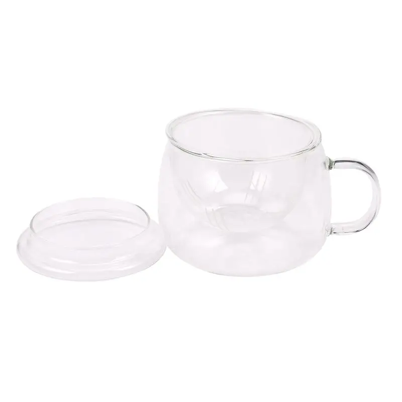 AB34-3X 3 In 1 Set Clear Heat Resistant Tea Coffee Cup With Tea Infuser Filter Lid Use For Home Office