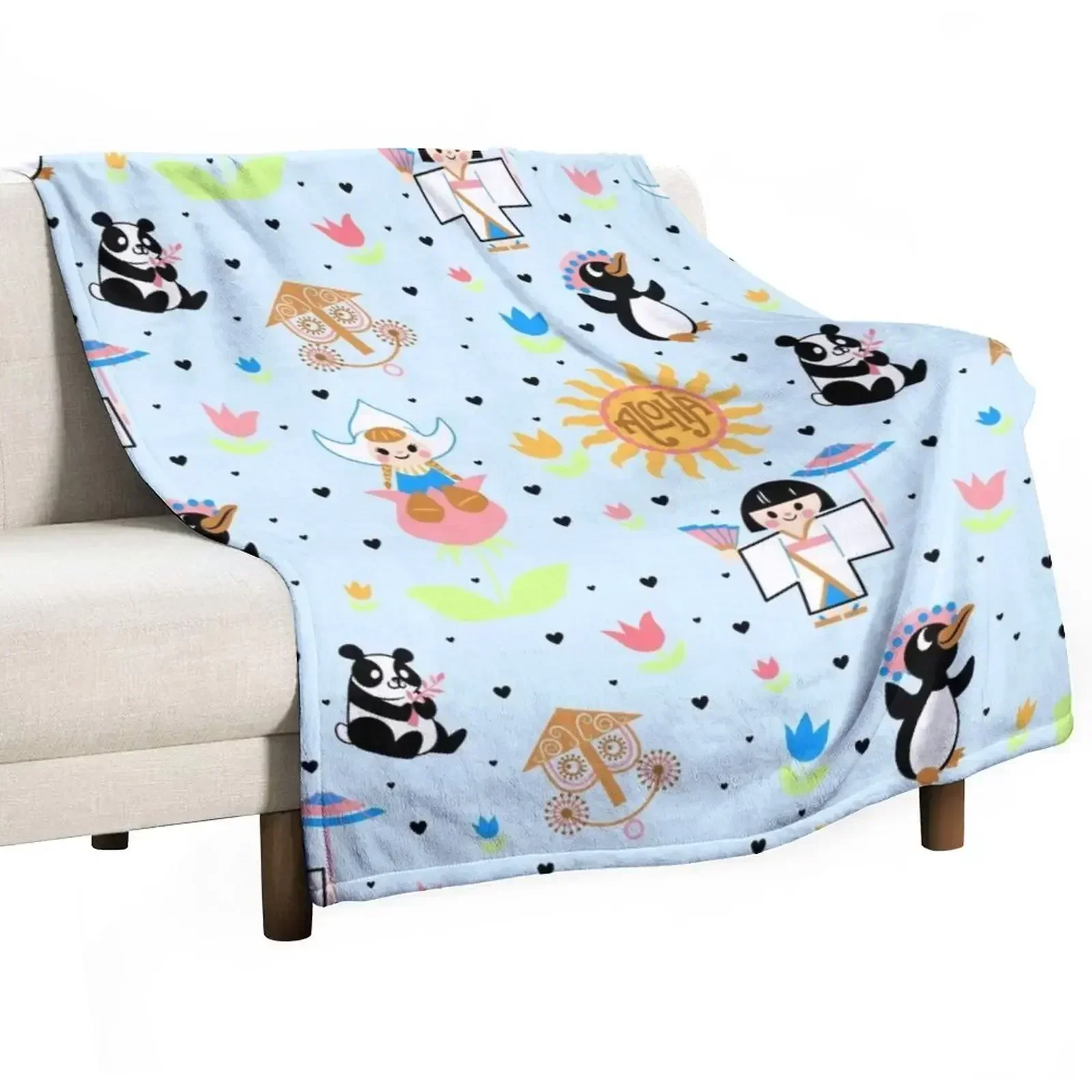 It's a small world (mimic design) Throw Blanket valentine gift ideas Picnic Kid'S Bed Fashionable Blankets