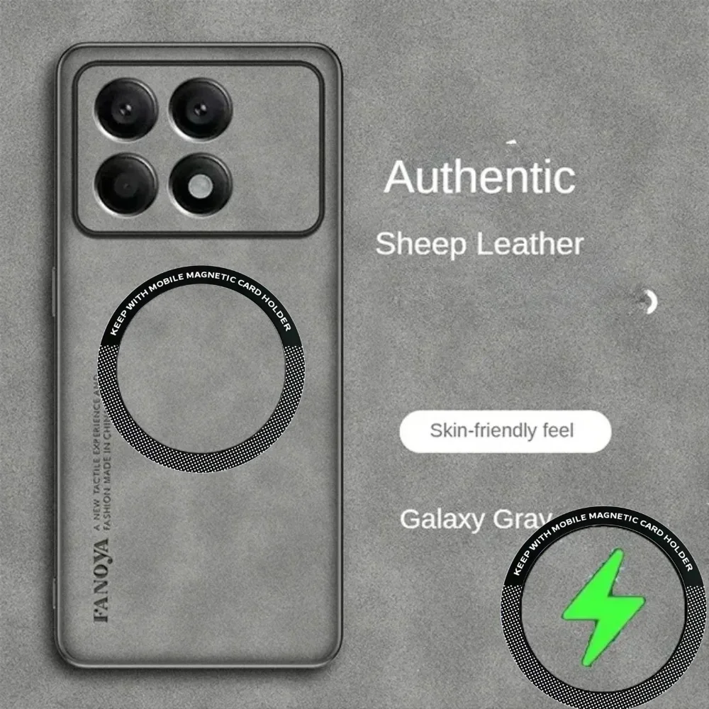 

Luxury Business Sheepskin Case For POCO X7 Pro X6/F6/M6 Pro 4G 5G C75 C65 C61 Xiaomi 15 Pro 14/T Pro Ultra Magnetic Charge Case