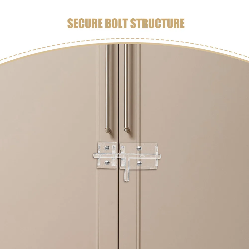2Pcs Transparent Door Latch Clear Acrylic Adhesive Slide Bolt Locks Indoor Furniture Cabinet Gate Lock Hardware