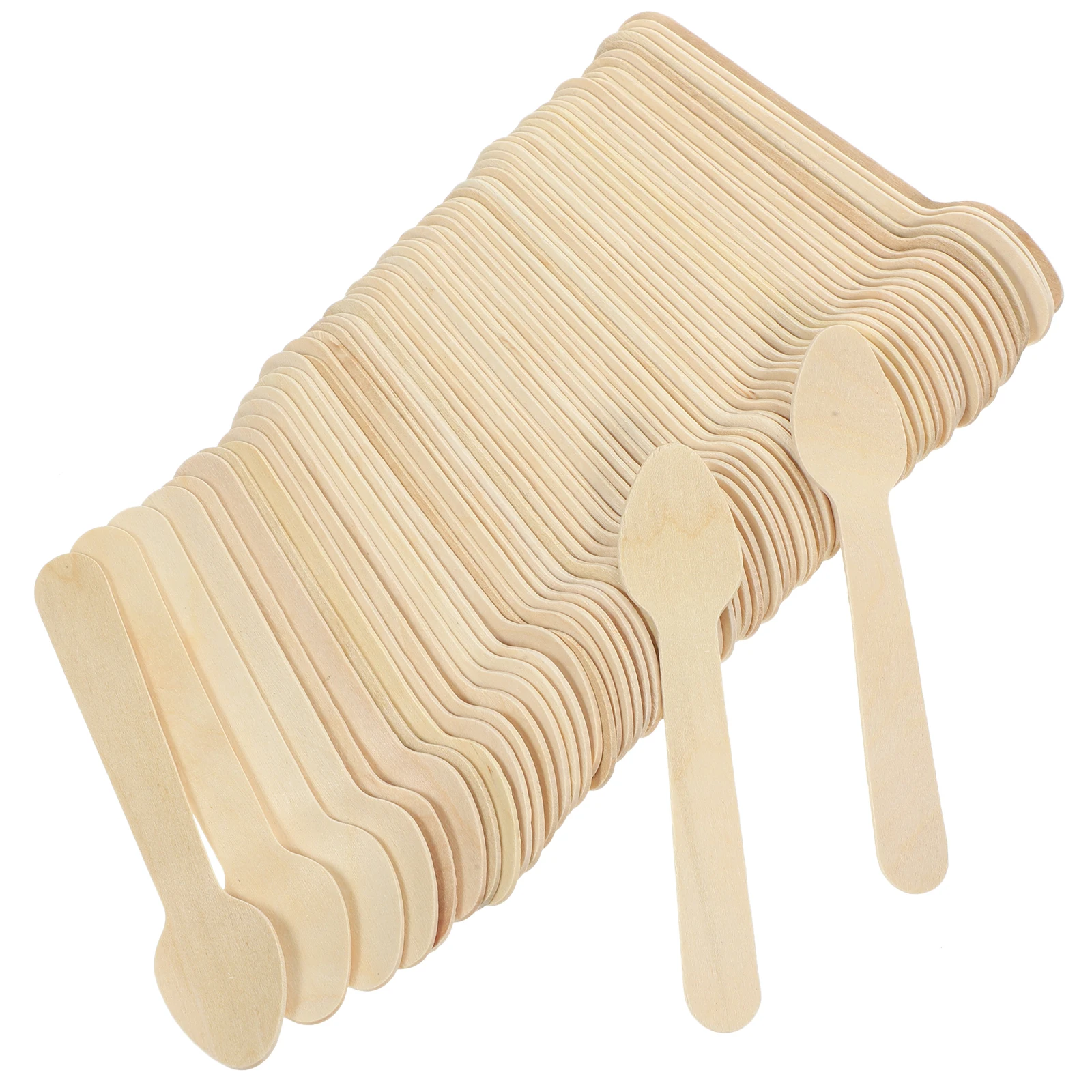 

100pcs Wooden Spoon 3 9 Inch Mini Disposable for Dessert Ice Cream Cake Yogurt Stirring Mixing Tasting Biodegradable