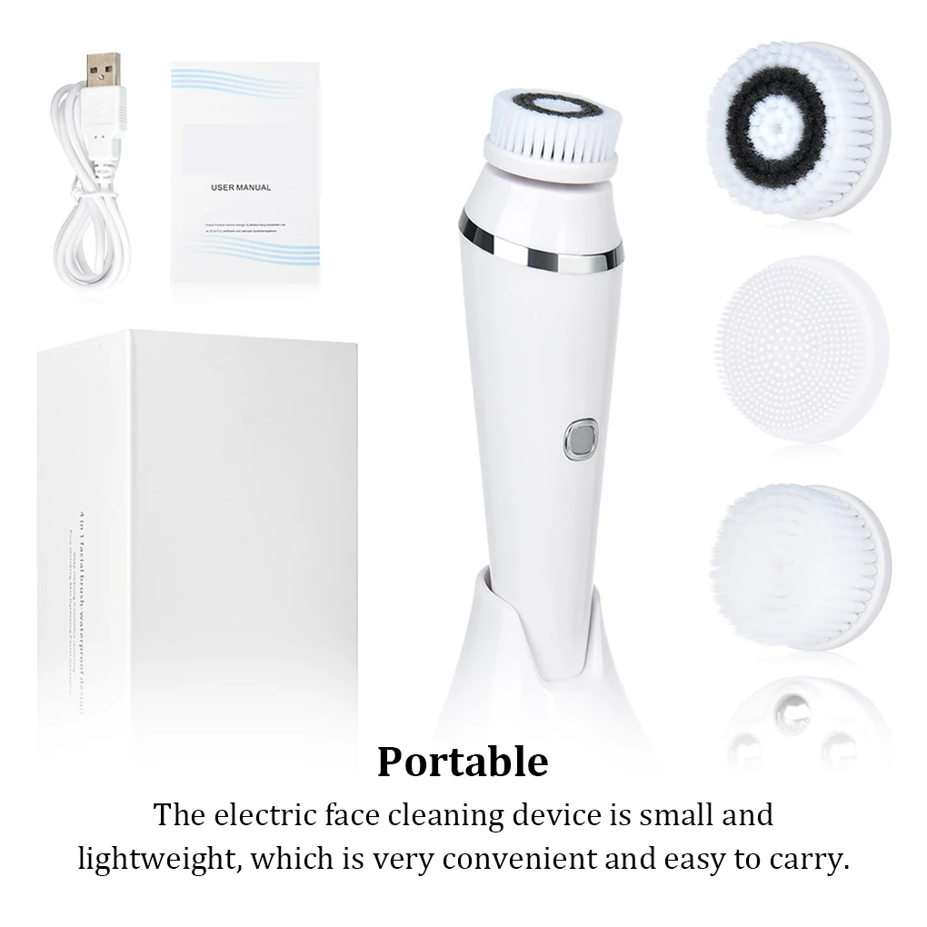 Electric Face Cleaning Brush Rechargeable Scrubber Exfoliating Skin Care