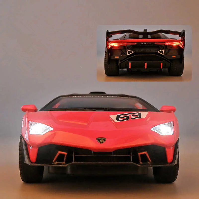 1:32 Aventador SC18 Alston Alloy Racing Car Model Diecasts Metal Toy Sports Car Model Simulation Sound Light Toy Gift