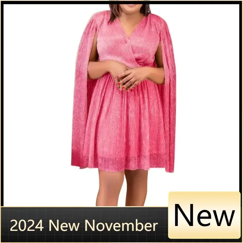

Customized Autumn Elegant Africa Long Sleeve V-neck Polyester Party Evening Dress Dashiki African Clothes for Women Outfits Afri
