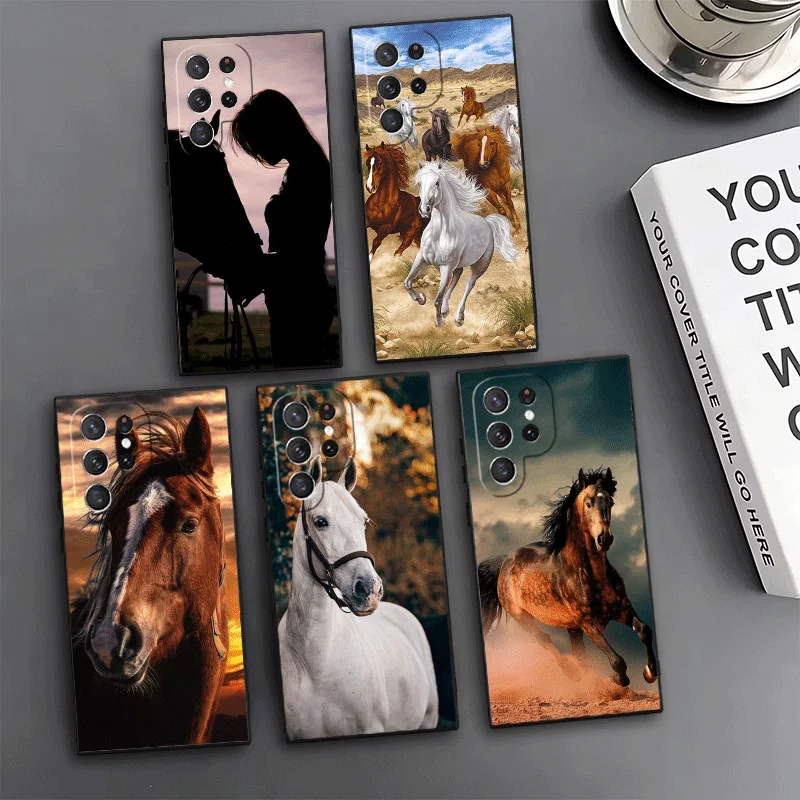 Ferghana Horse Animal Phone Case For Samsung Galaxy S24 S25 S26 Ultra S23 Plus S22 S21 FE S20 + Edge Pattern Customized Cover