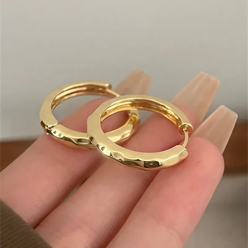 Metal Style Simple Imprint Simple Hoop Earrings For Women Fashionable Personalized Daily Accessory Party Jewelry Birthday Gifts