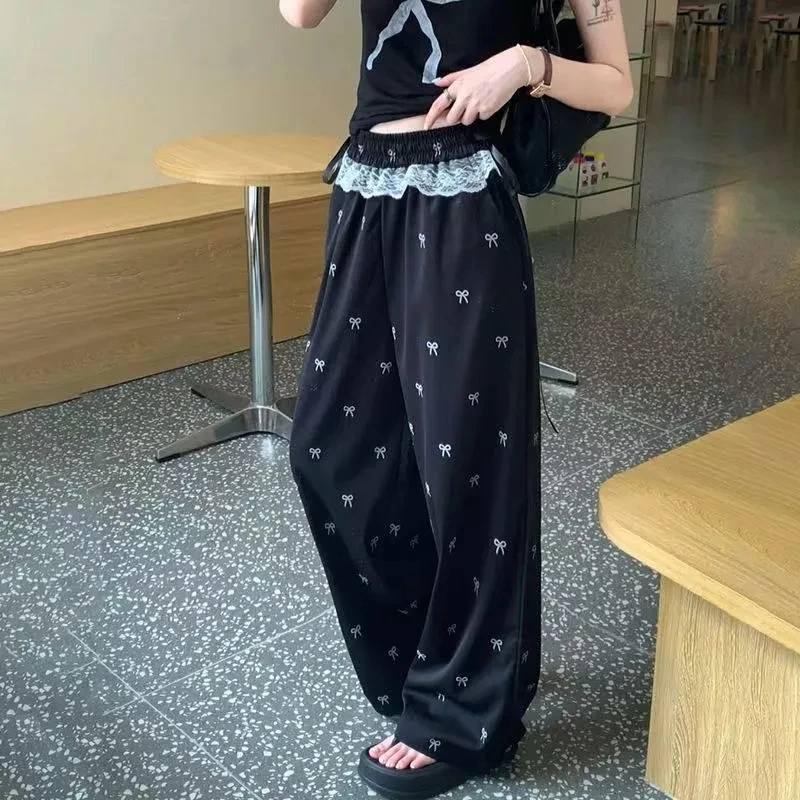 パンツ レディース 韓国 秋 カシミア風 プリーツ フレア アーバン チェック柄 スプライス オーバーサイズ ファンキー クラシカル ミニマリズム パッチワーク